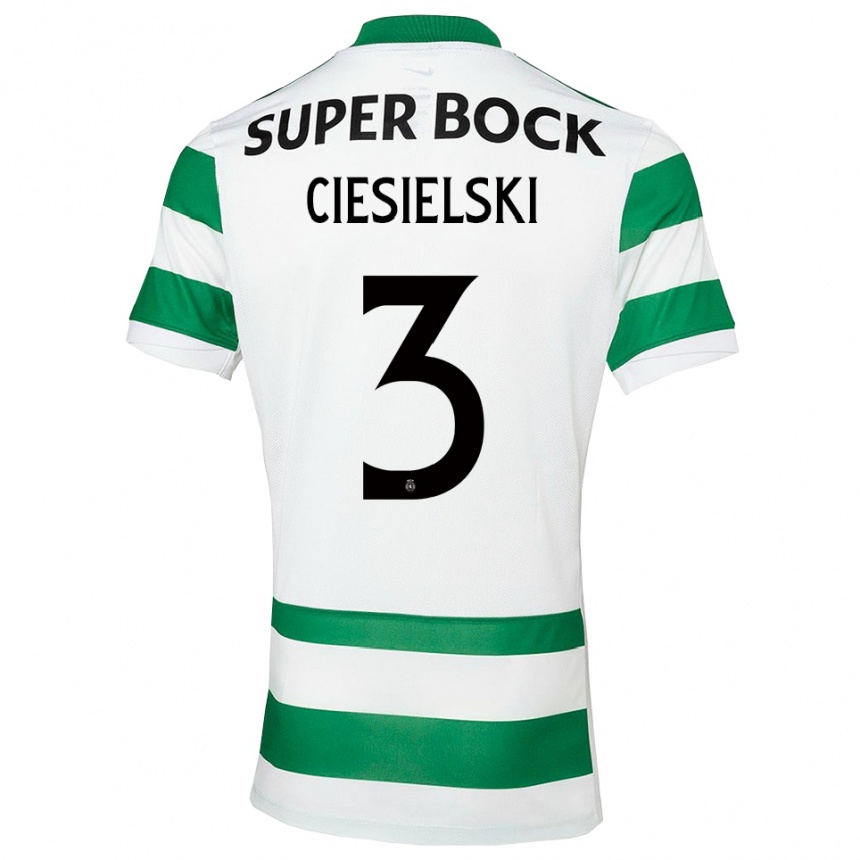 ילדים כדורגל Daniel Ciesielski #3 ירוק לבן ג'רזי ביתית 2025/26
