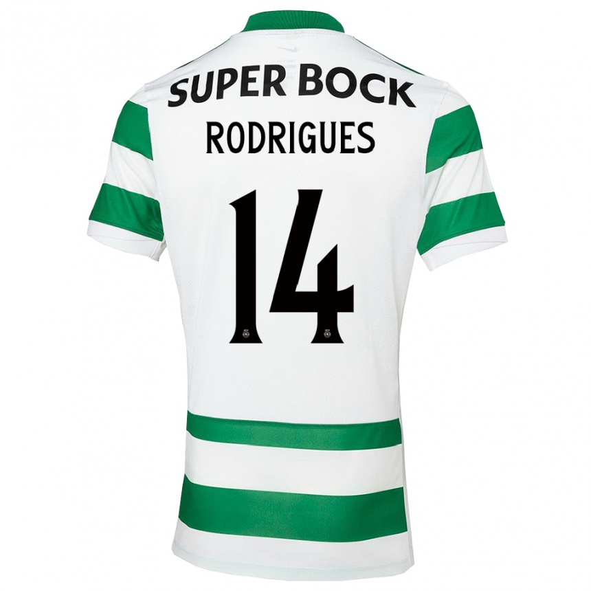 ילדים כדורגל Paulo Rodrigues #14 ירוק לבן ג'רזי ביתית 2025/26