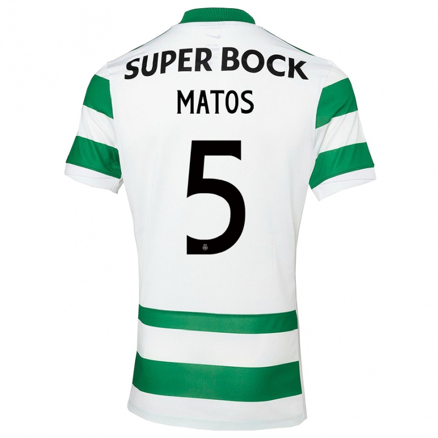 ילדים כדורגל Sérgio Matos #5 ירוק לבן ג'רזי ביתית 2025/26