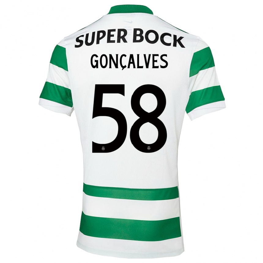 ילדים כדורגל Flávio Gonçalves #58 ירוק לבן ג'רזי ביתית 2025/26
