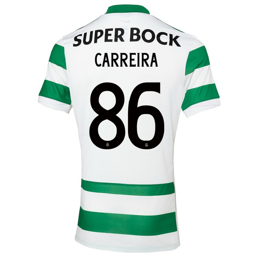 ילדים כדורגל Eva Carreira #86 ירוק לבן ג'רזי ביתית 2025/26