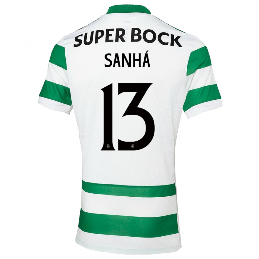 ילדים כדורגל Micael Sanhá #13 ירוק לבן ג'רזי ביתית 2025/26
