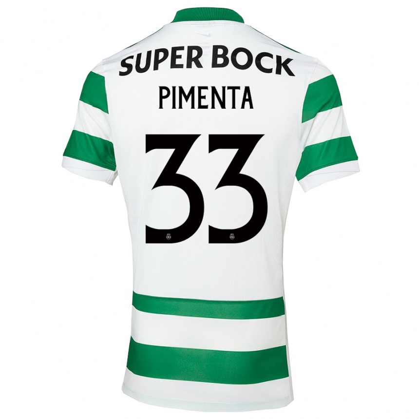 ילדים כדורגל Carolina Pimenta #33 ירוק לבן ג'רזי ביתית 2025/26