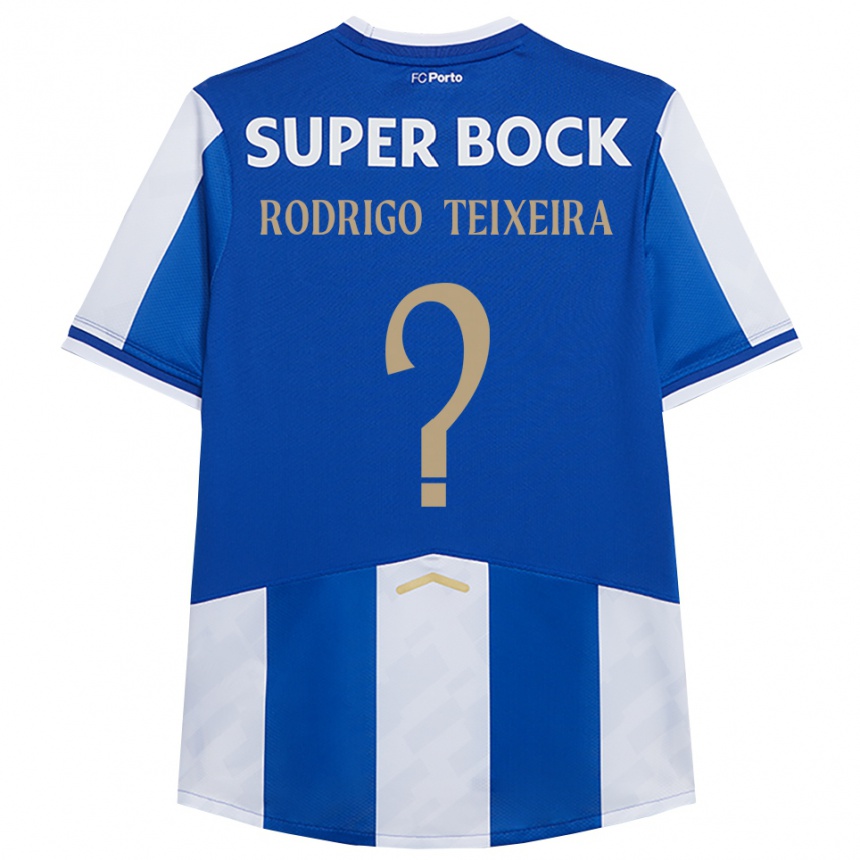 ילדים כדורגל Rodrigo Teixeira #0 כחול לבן ג'רזי ביתית 2025/26