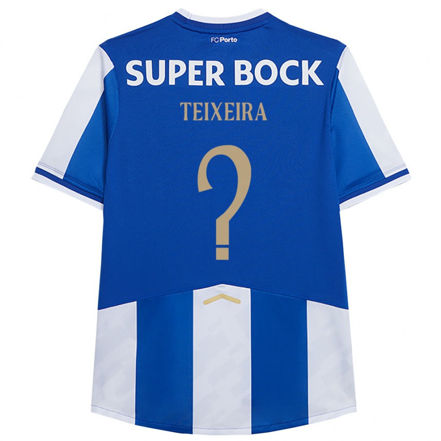 ילדים כדורגל Gonçalo Teixeira #0 כחול לבן ג'רזי ביתית 2025/26