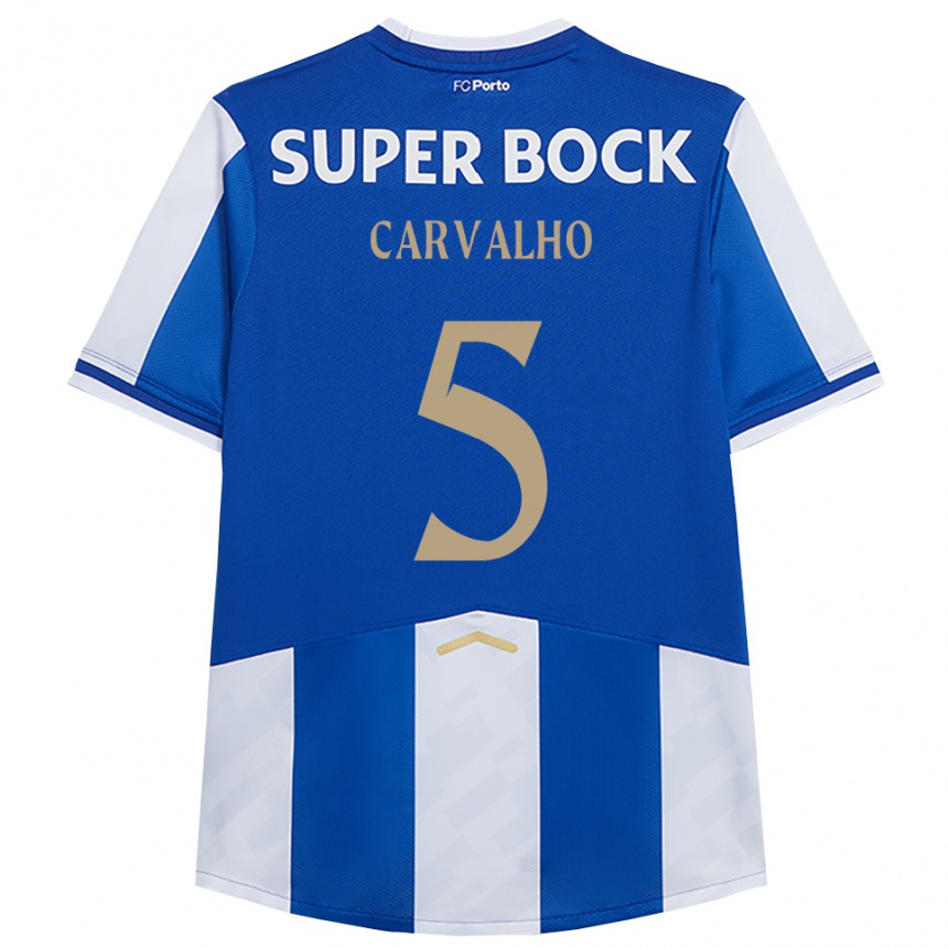ילדים כדורגל Guilherme Carvalho #5 כחול לבן ג'רזי ביתית 2025/26