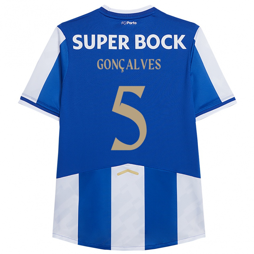 ילדים כדורגל Martim Gonçalves #5 כחול לבן ג'רזי ביתית 2025/26