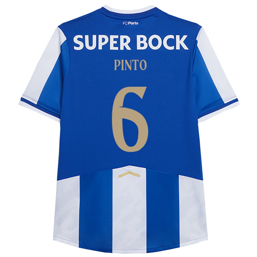 ילדים כדורגל Gonçalo Pinto #6 כחול לבן ג'רזי ביתית 2025/26