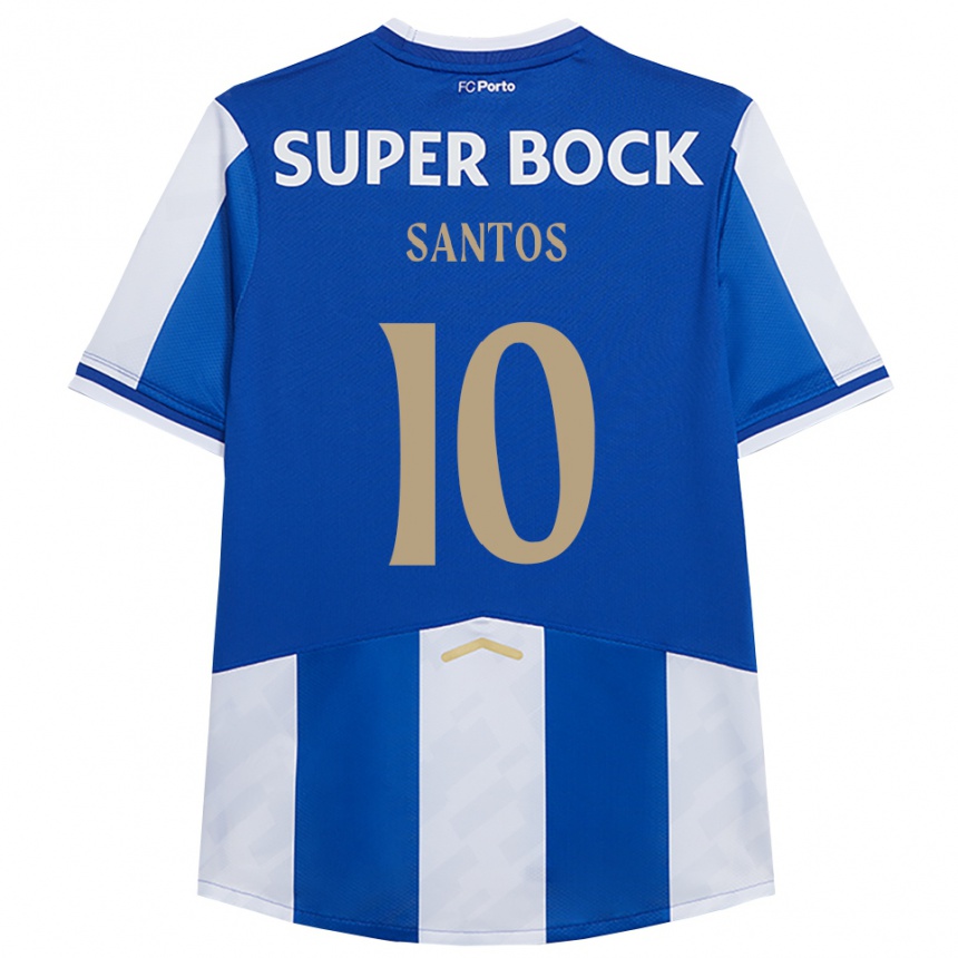 ילדים כדורגל Gonçalo Santos #10 כחול לבן ג'רזי ביתית 2025/26