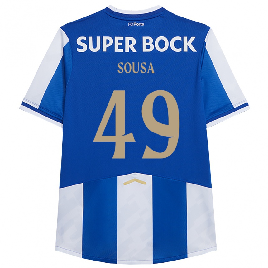 ילדים כדורגל Gonçalo Sousa #49 כחול לבן ג'רזי ביתית 2025/26