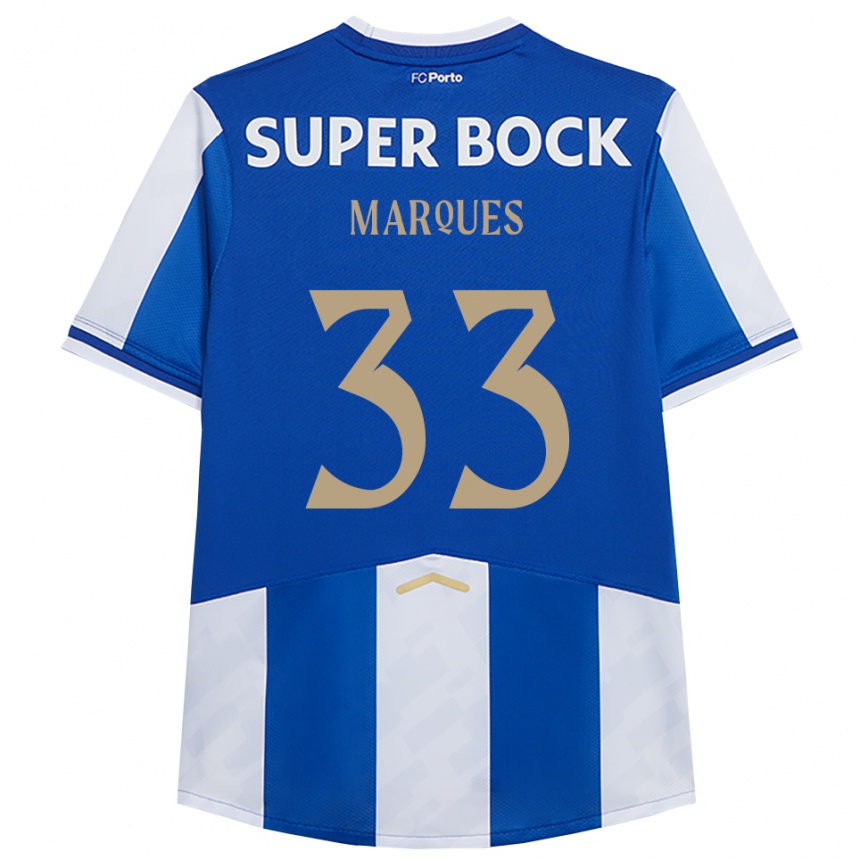 ילדים כדורגל Bárbara Marques #33 כחול לבן ג'רזי ביתית 2025/26