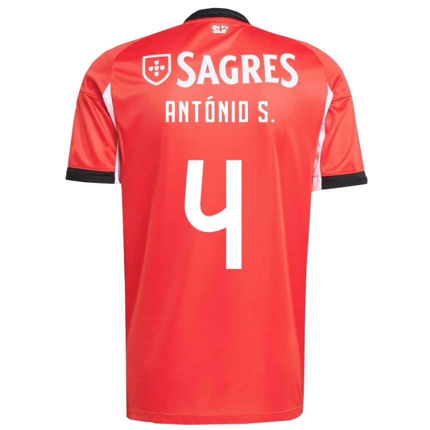 ילדים כדורגל אנטוניו סילבה #4 אדום לבן ג'רזי ביתית 2025/26