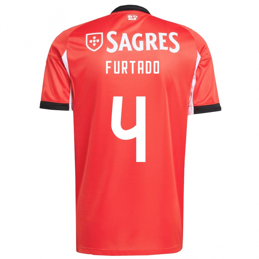 ילדים כדורגל Mauro Furtado #4 אדום לבן ג'רזי ביתית 2025/26