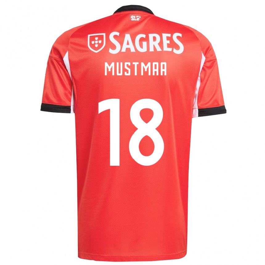 ילדים כדורגל Karel Mustmaa #18 אדום לבן ג'רזי ביתית 2025/26