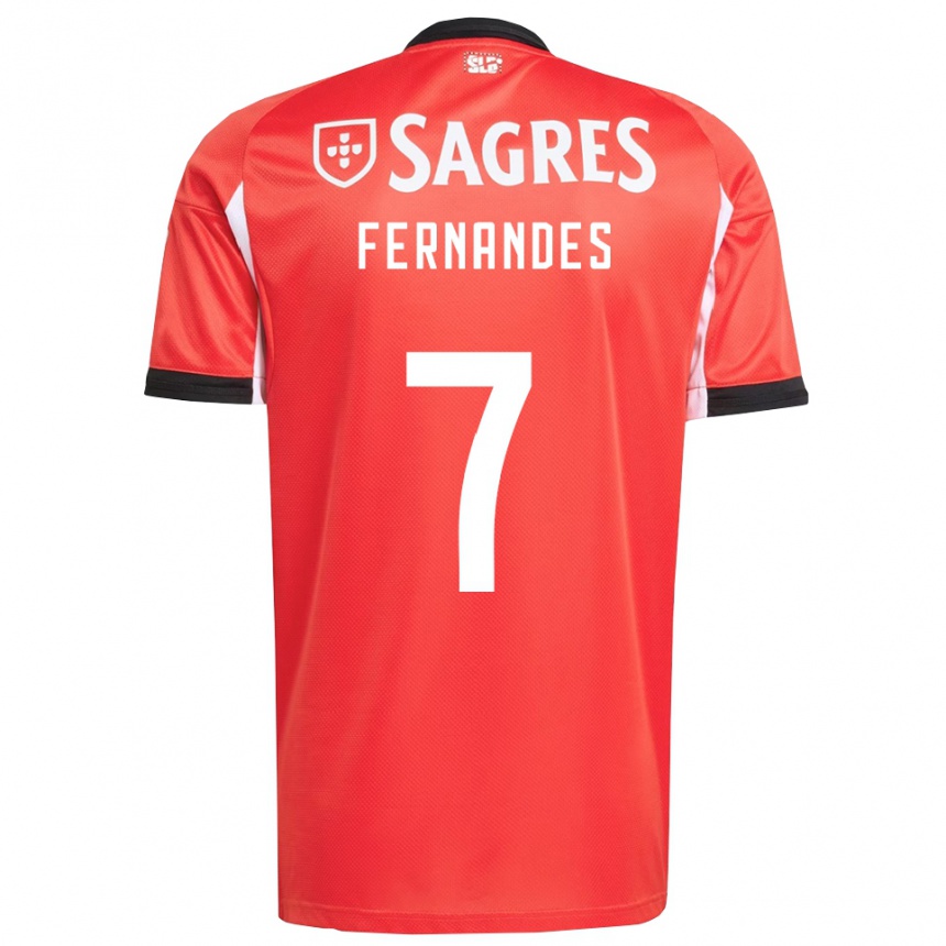 ילדים כדורגל Ricardo Fernandes #7 אדום לבן ג'רזי ביתית 2025/26