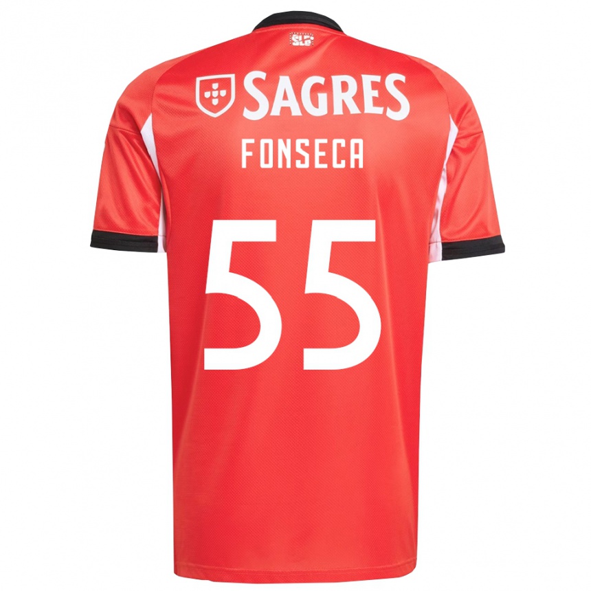 ילדים כדורגל João Fonseca #55 אדום לבן ג'רזי ביתית 2025/26