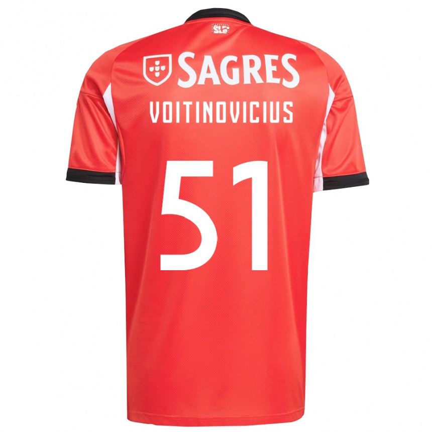 ילדים כדורגל Arnas Voitinovicius #51 אדום לבן ג'רזי ביתית 2025/26