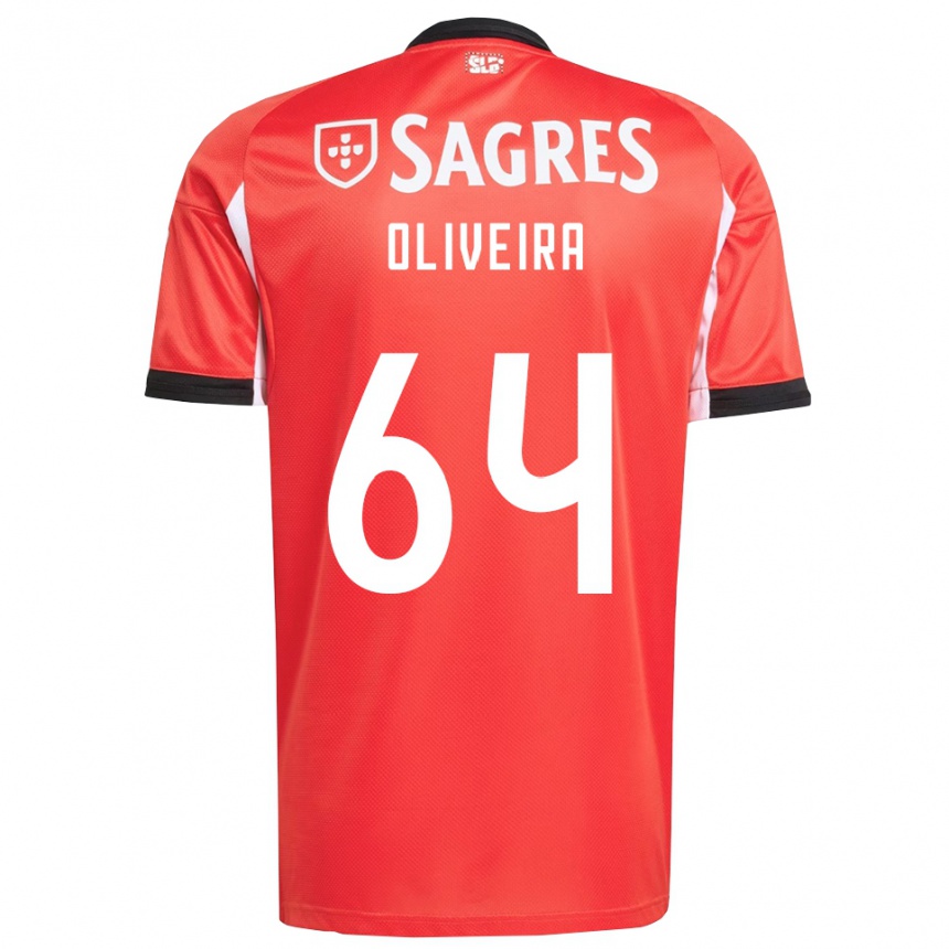 ילדים כדורגל Gonçalo Oliveira #64 אדום לבן ג'רזי ביתית 2025/26