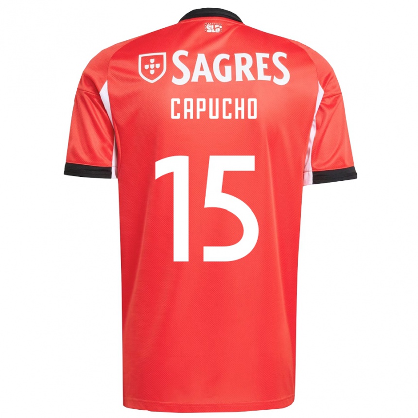 ילדים כדורגל João Capucho #15 אדום לבן ג'רזי ביתית 2025/26
