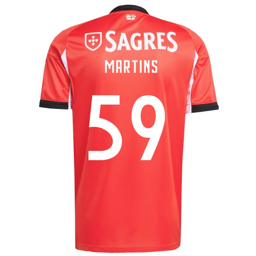 ילדים כדורגל Leandro Martins #59 אדום לבן ג'רזי ביתית 2025/26