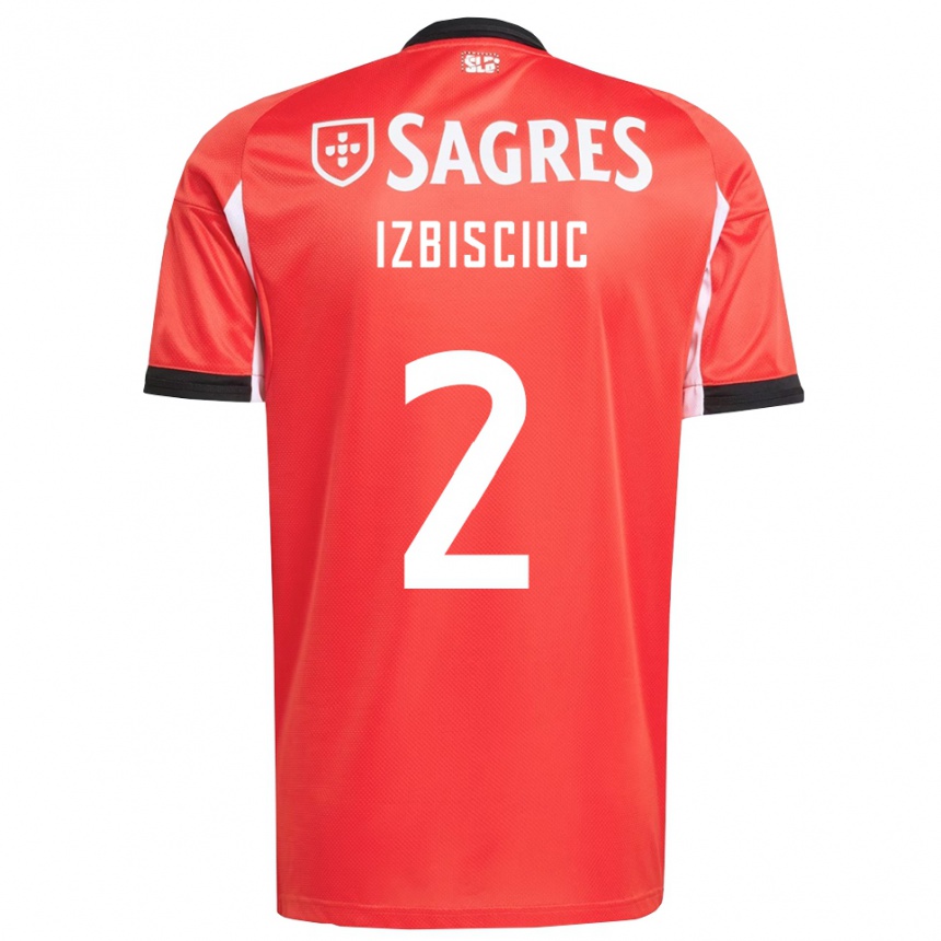 ילדים כדורגל Pedro Izbisciuc #2 אדום לבן ג'רזי ביתית 2025/26