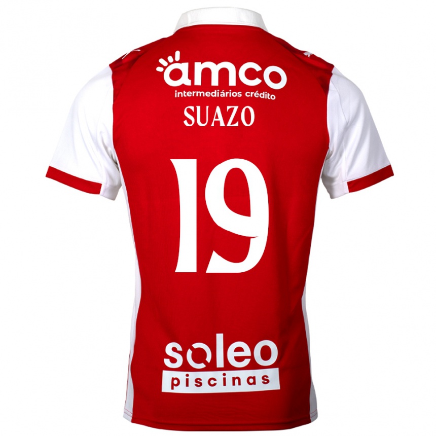 ילדים כדורגל Luis Suazo #19 אדום לבן ג'רזי ביתית 2025/26