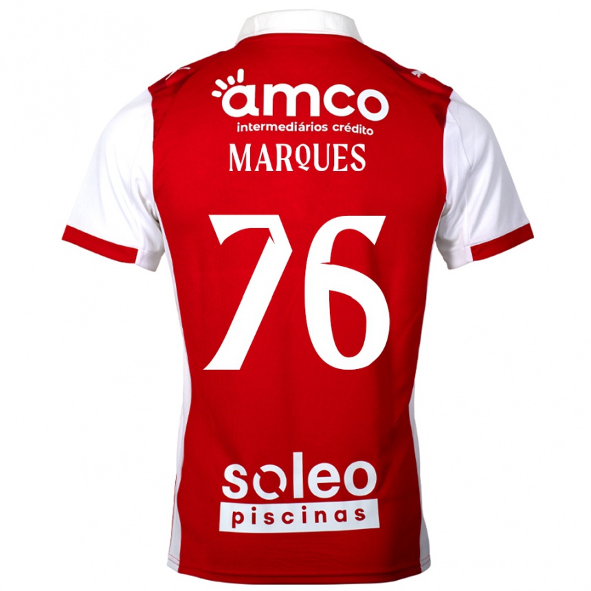 ילדים כדורגל Tomás Marques #76 אדום לבן ג'רזי ביתית 2025/26