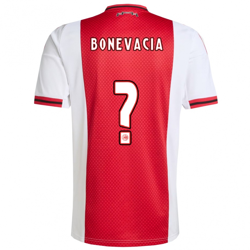 ילדים כדורגל Giuliano Bonevacia #0 אדום לבן ג'רזי ביתית 2025/26