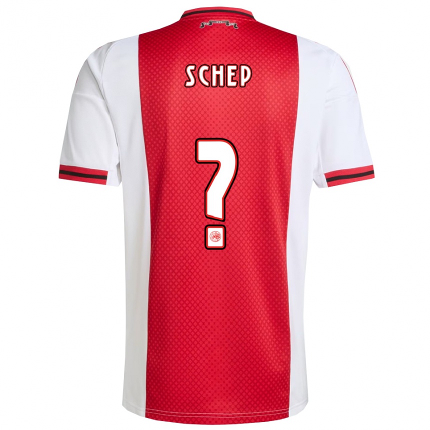 ילדים כדורגל Vincenzo Schep #0 אדום לבן ג'רזי ביתית 2025/26