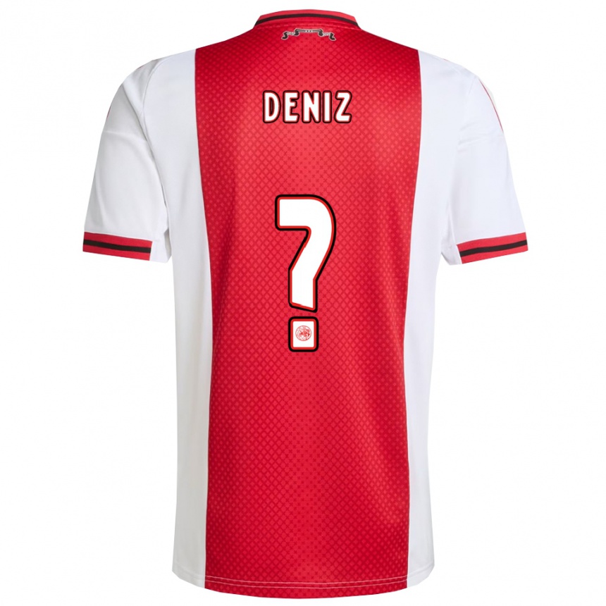 ילדים כדורגל Esad Deniz #0 אדום לבן ג'רזי ביתית 2025/26