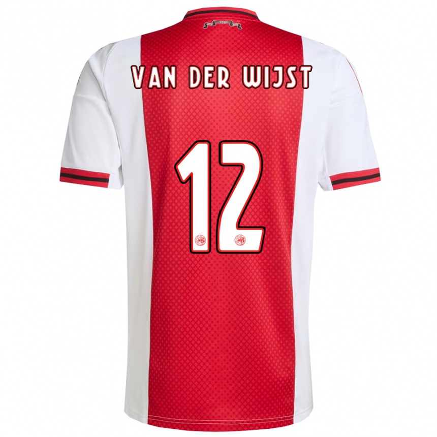 ילדים כדורגל Giovanni Van Der Wijst #12 אדום לבן ג'רזי ביתית 2025/26