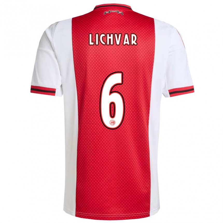 ילדים כדורגל Roman Lichvar #6 אדום לבן ג'רזי ביתית 2025/26