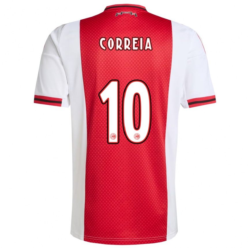 ילדים כדורגל Tim Correia #10 אדום לבן ג'רזי ביתית 2025/26