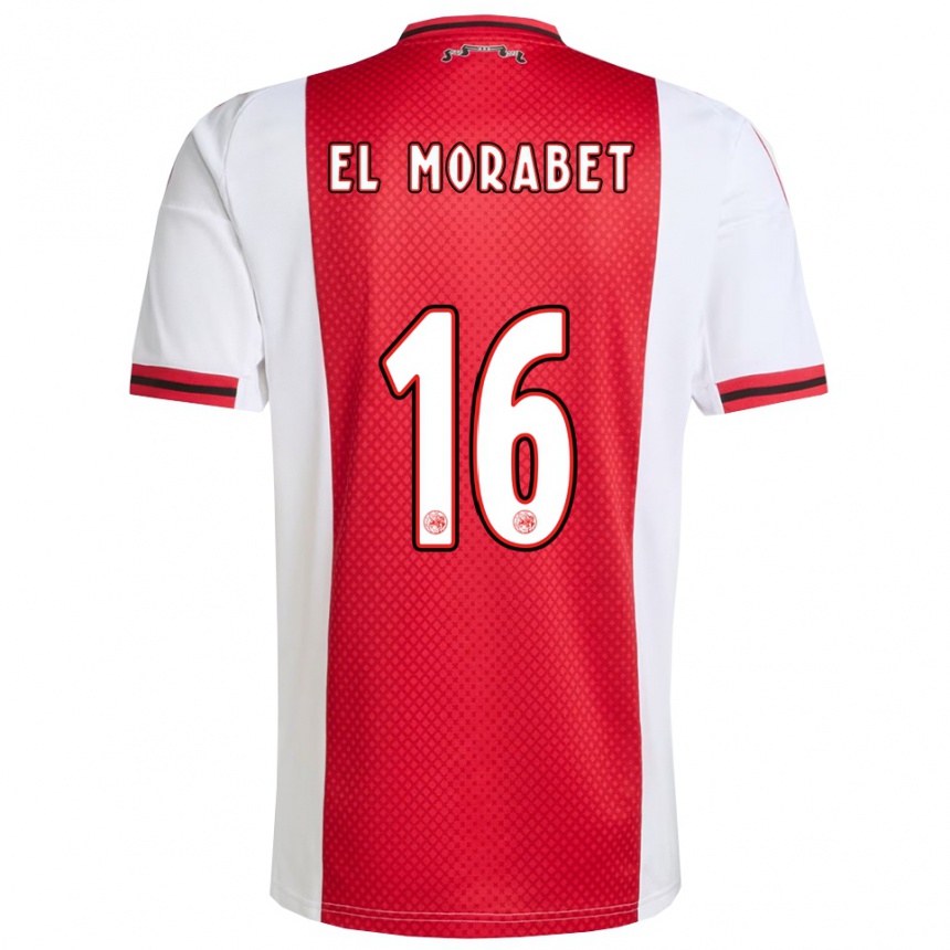 ילדים כדורגל Younes El Morabet #16 אדום לבן ג'רזי ביתית 2025/26