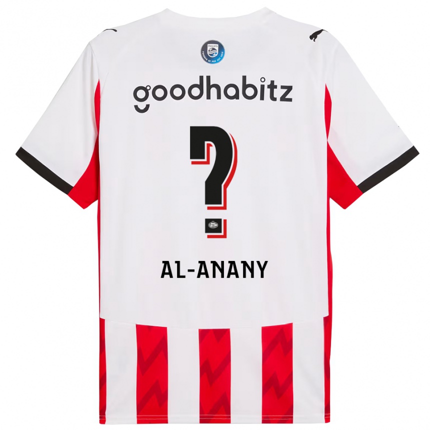 ילדים כדורגל Yousif Al-Anany #0 אדום לבן ג'רזי ביתית 2025/26