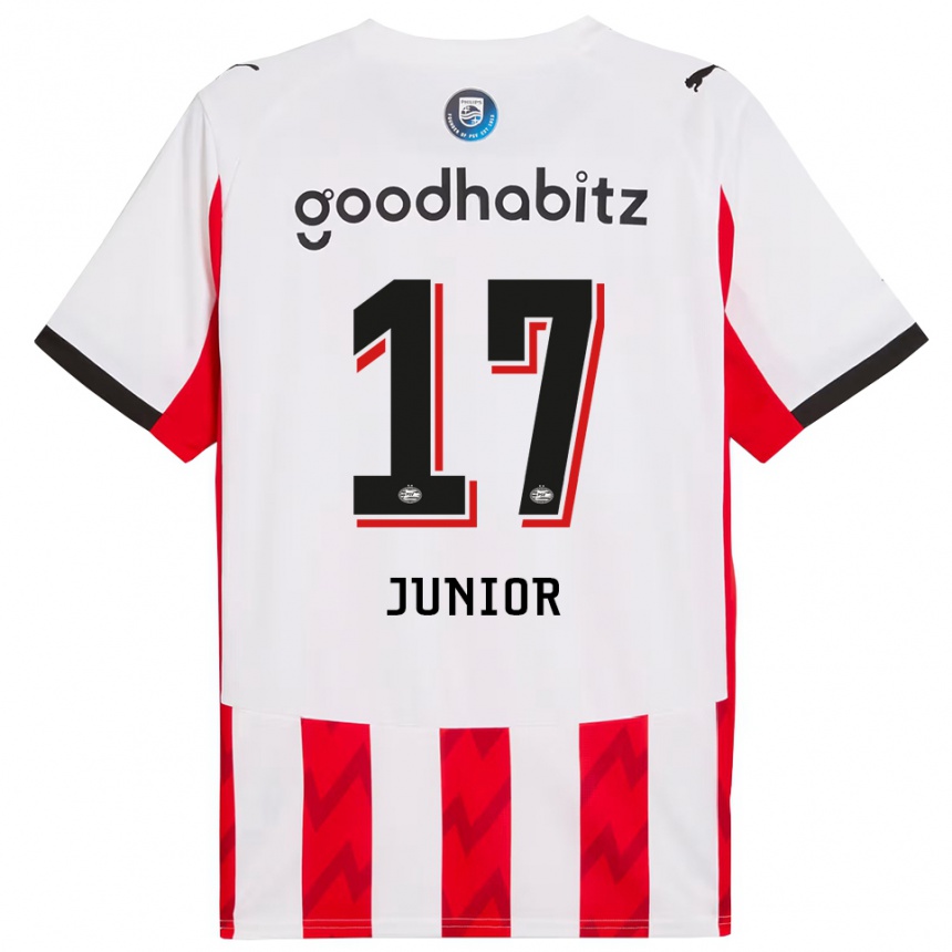 ילדים כדורגל מאורו ג'וניור #17 אדום לבן ג'רזי ביתית 2025/26