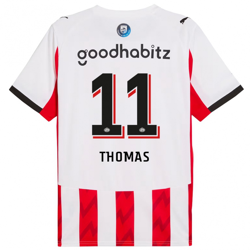 ילדים כדורגל Ayodele Thomas #11 אדום לבן ג'רזי ביתית 2025/26