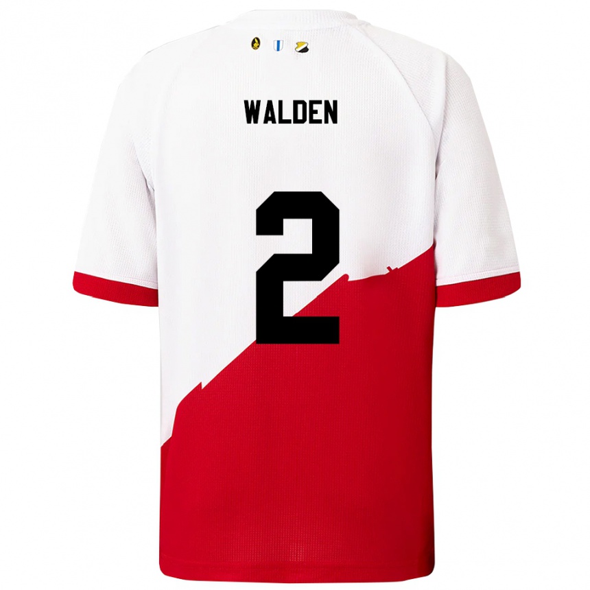 ילדים כדורגל Jaden Walden #2 לבן אדום ג'רזי ביתית 2025/26