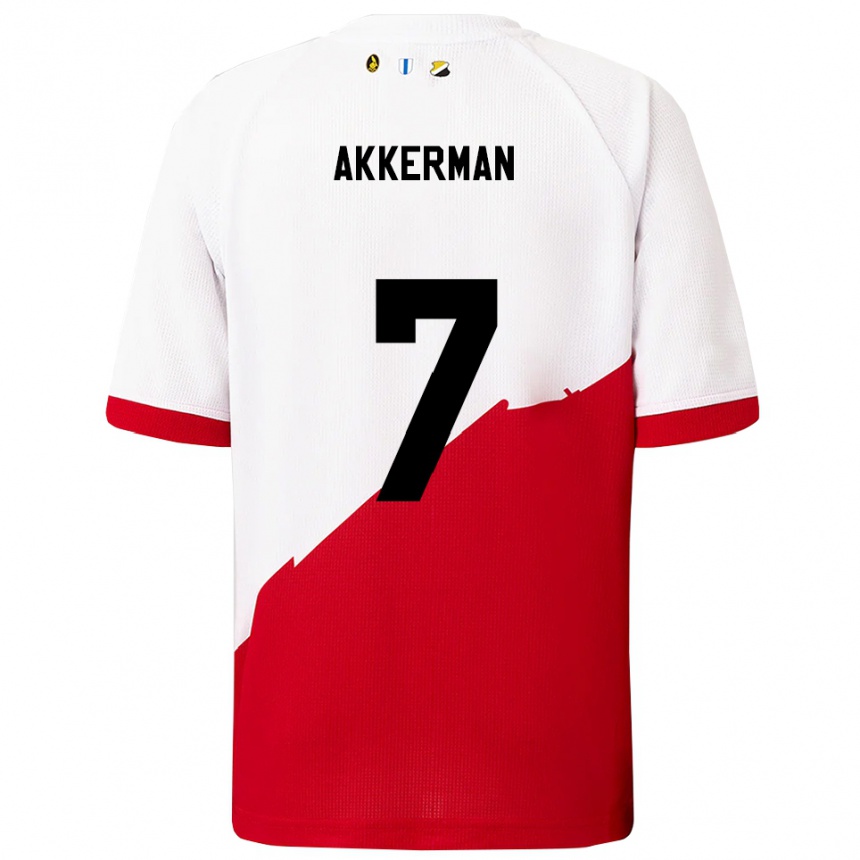 ילדים כדורגל מיס אקרמן #7 לבן אדום ג'רזי ביתית 2025/26