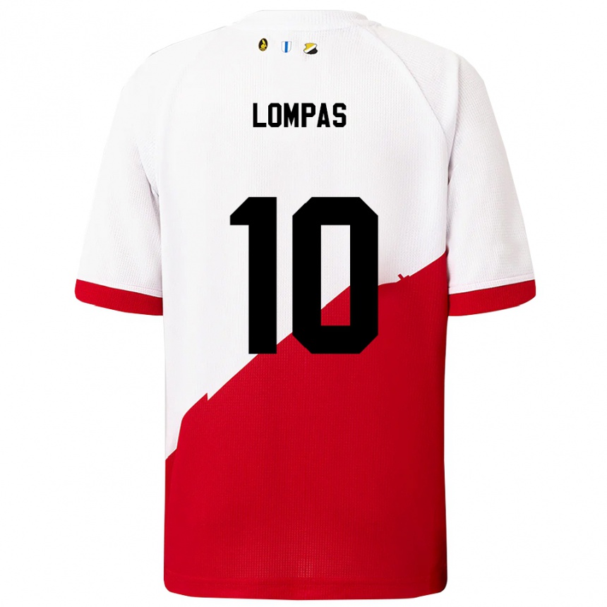 ילדים כדורגל Maximos Lompas #10 לבן אדום ג'רזי ביתית 2025/26