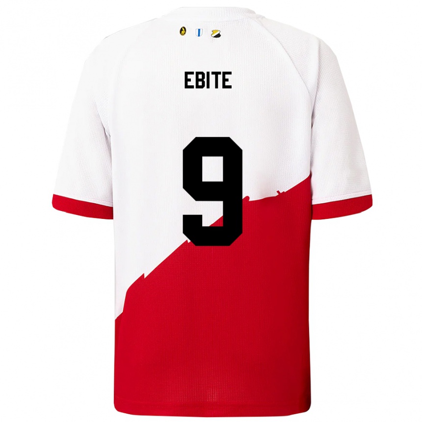 ילדים כדורגל Shedrach Ebite #9 לבן אדום ג'רזי ביתית 2025/26