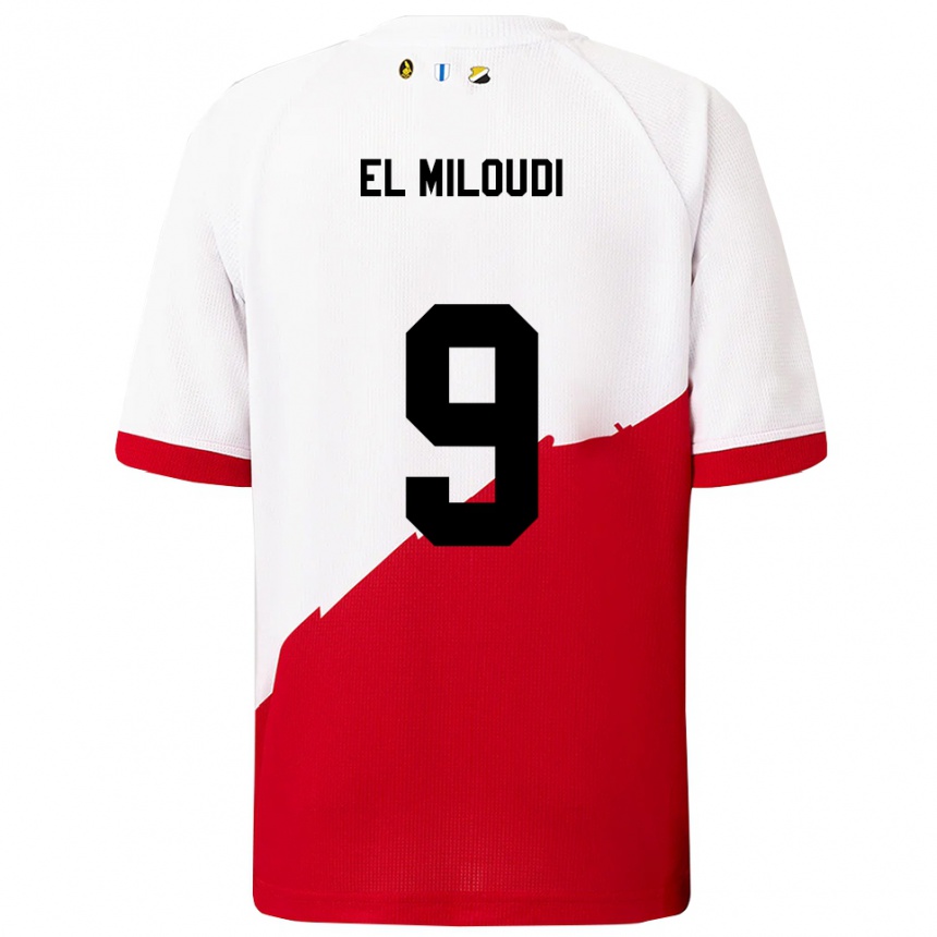 ילדים כדורגל Rayan El Miloudi #9 לבן אדום ג'רזי ביתית 2025/26