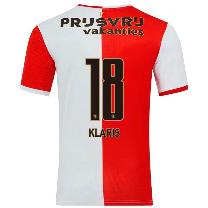 ילדים כדורגל Ellery Klaris #18 אדום לבן ג'רזי ביתית 2025/26