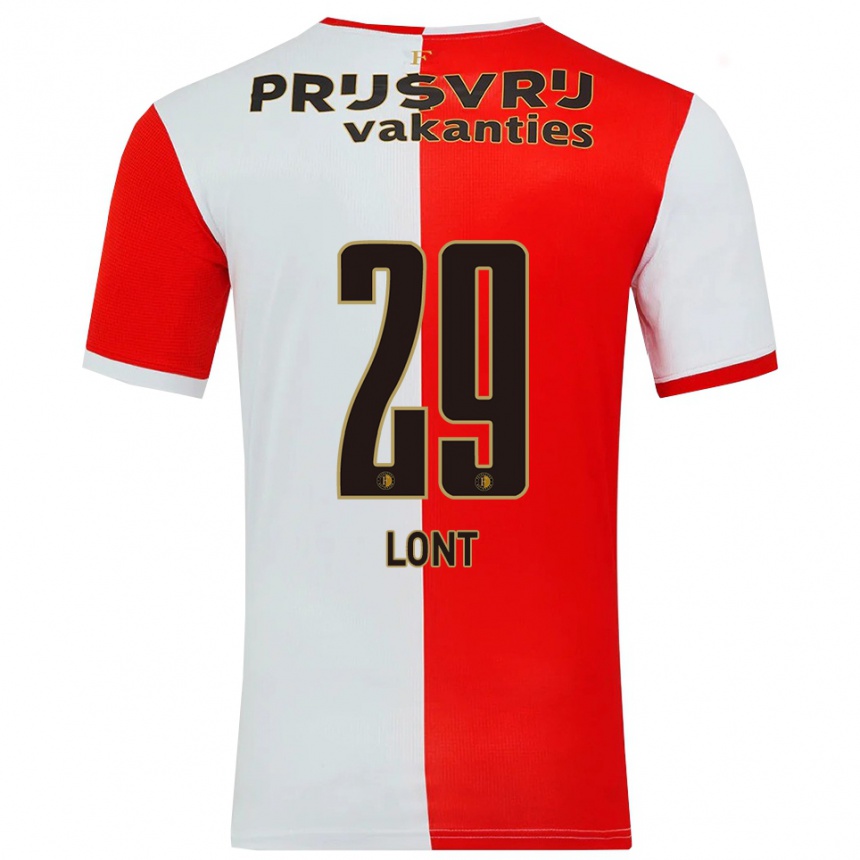ילדים כדורגל Dechamaily Lont #29 אדום לבן ג'רזי ביתית 2025/26