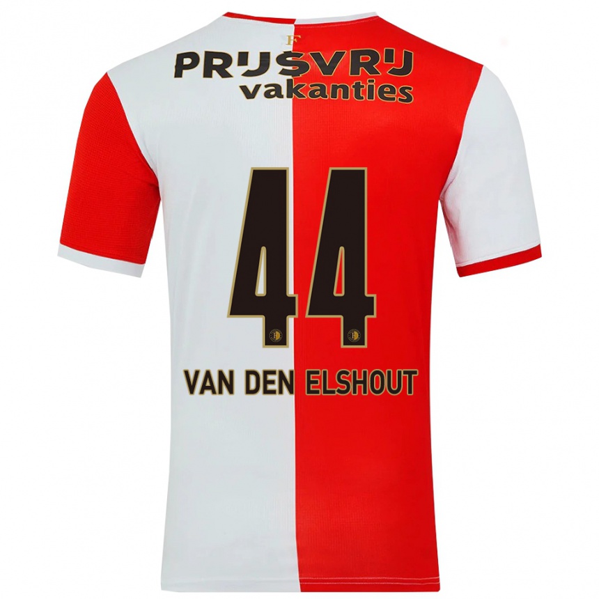 ילדים כדורגל Tobias Van Den Elshout #44 אדום לבן ג'רזי ביתית 2025/26