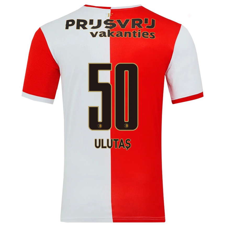 ילדים כדורגל Furkan Ulutaş #50 אדום לבן ג'רזי ביתית 2025/26