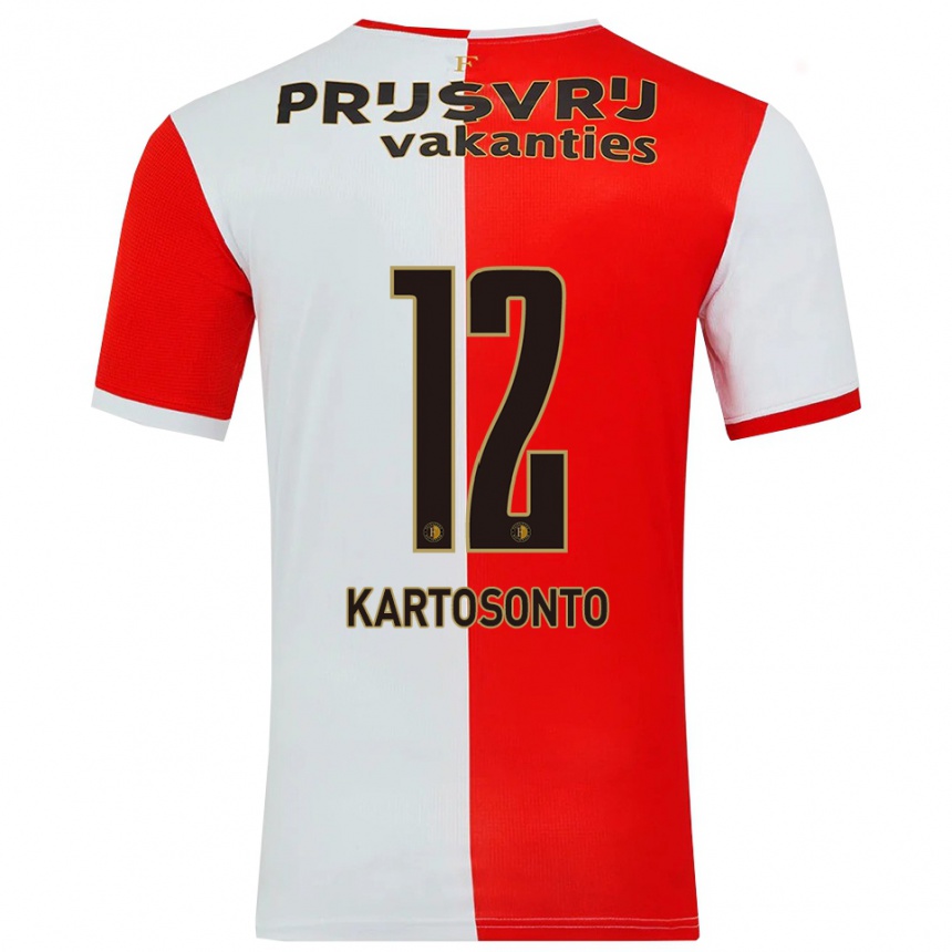 ילדים כדורגל Sirano Kartosonto #12 אדום לבן ג'רזי ביתית 2025/26