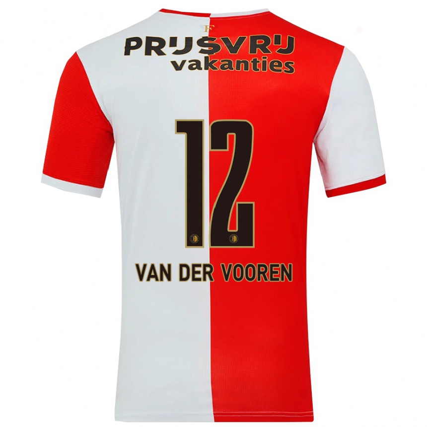 ילדים כדורגל Remy Van Der Vooren #12 אדום לבן ג'רזי ביתית 2025/26