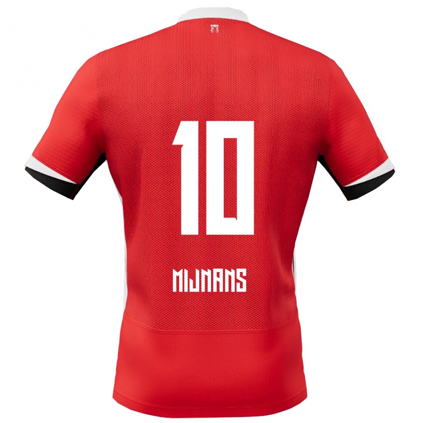 ילדים כדורגל Sven Mijnans #10 אדום לבן ג'רזי ביתית 2025/26