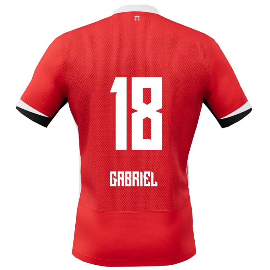 ילדים כדורגל Gabriel Jongens #18 אדום לבן ג'רזי ביתית 2025/26